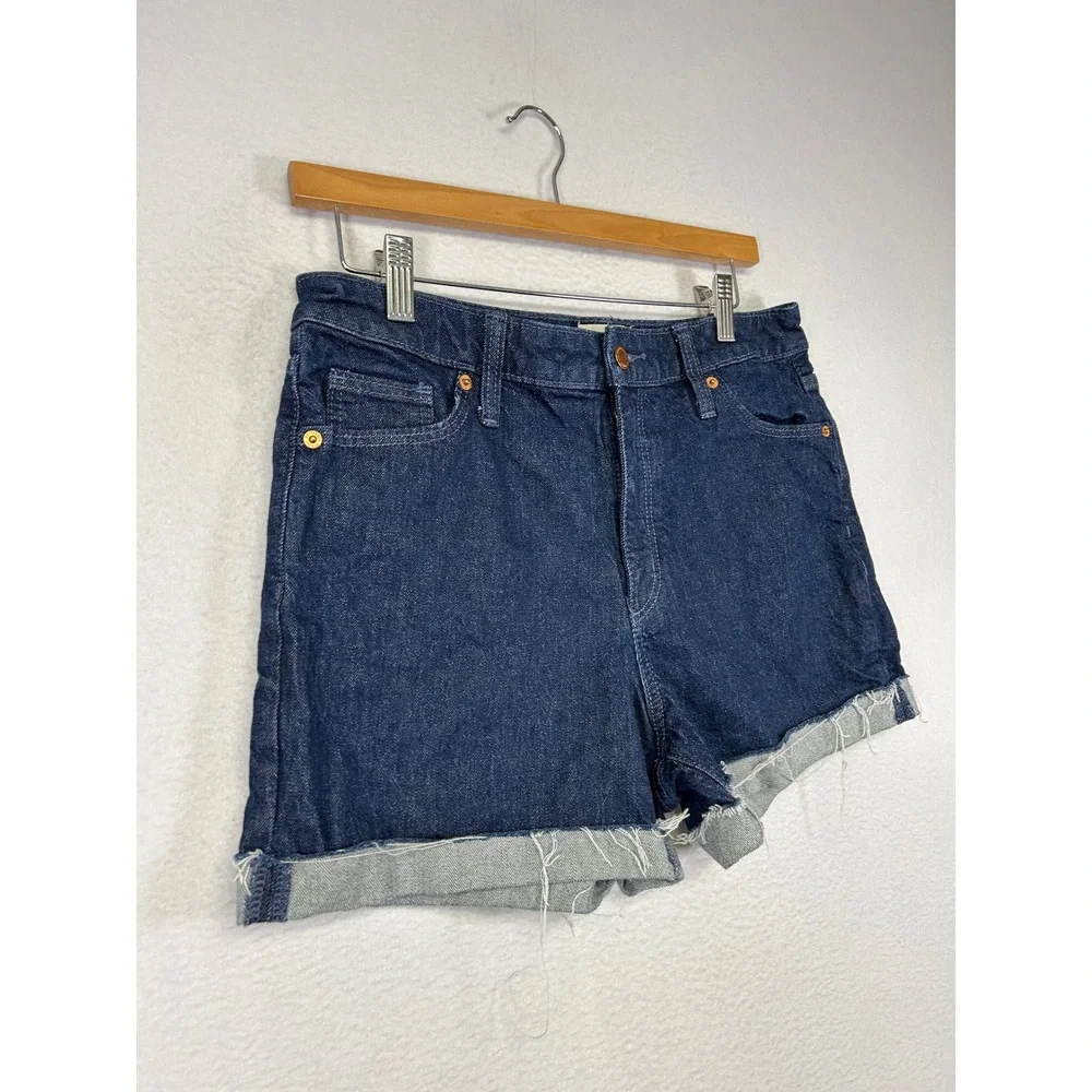 Boho Festival Universal Thread Womens 8/29R Dark‎ Wash Vintage Midi Denim Shorts